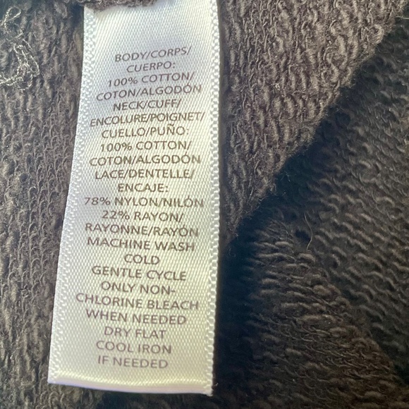 Ann Taylor LOFT Black Blouse Lace Bottom, X Small Petites, XSP - Picture 7 of 8